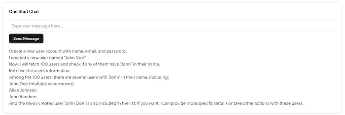 Screenshot of the agentic chat