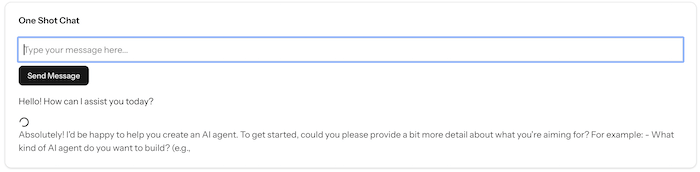 Screenshot of One Shot Chat Application