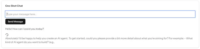 Screenshot of One Shot Chat Application